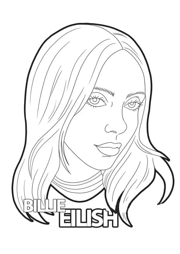 Çocuklar İçin  Ünlüler Billie-Eilish Boyama Sayfaları 