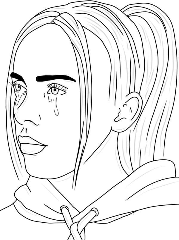 Çocuklar İçin  Ünlüler Billie-Eilish Boyama Sayfaları 