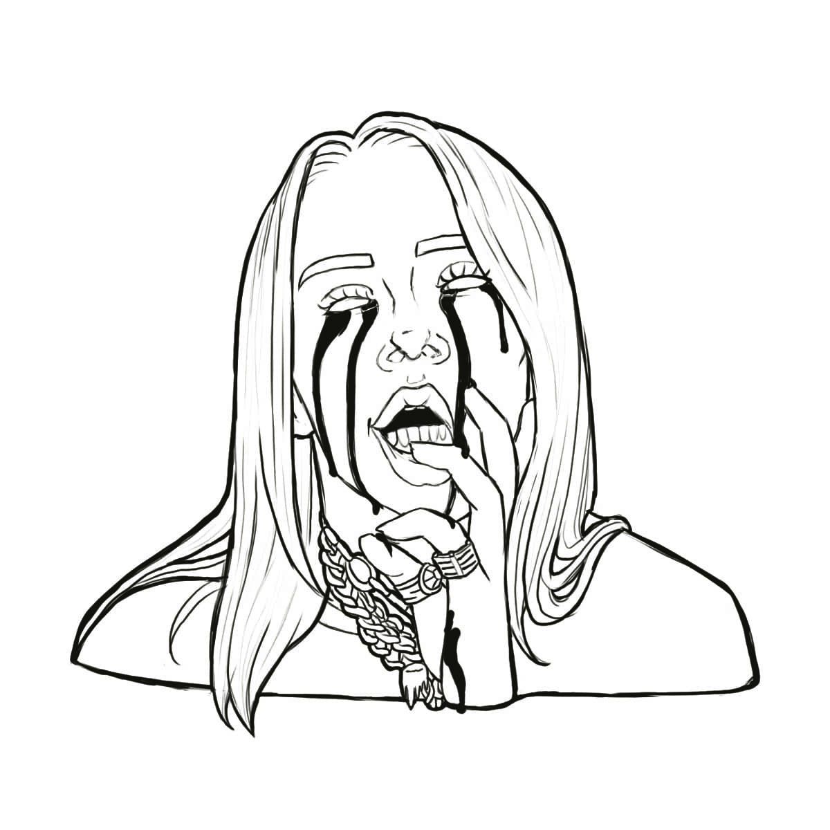 Çocuklar İçin  Ünlüler Billie-Eilish Boyama Sayfaları 