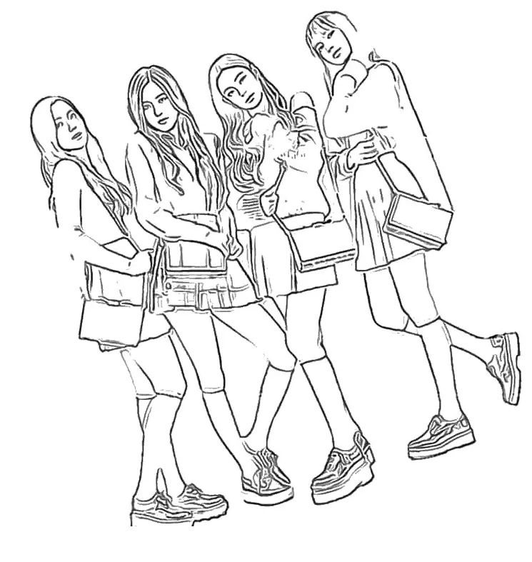Çocuklar İçin  Ünlüler Blackpink Boyama Sayfaları 