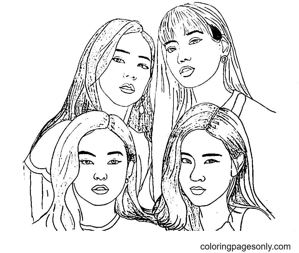 Çocuklar İçin  Ünlüler Blackpink Boyama Sayfaları 