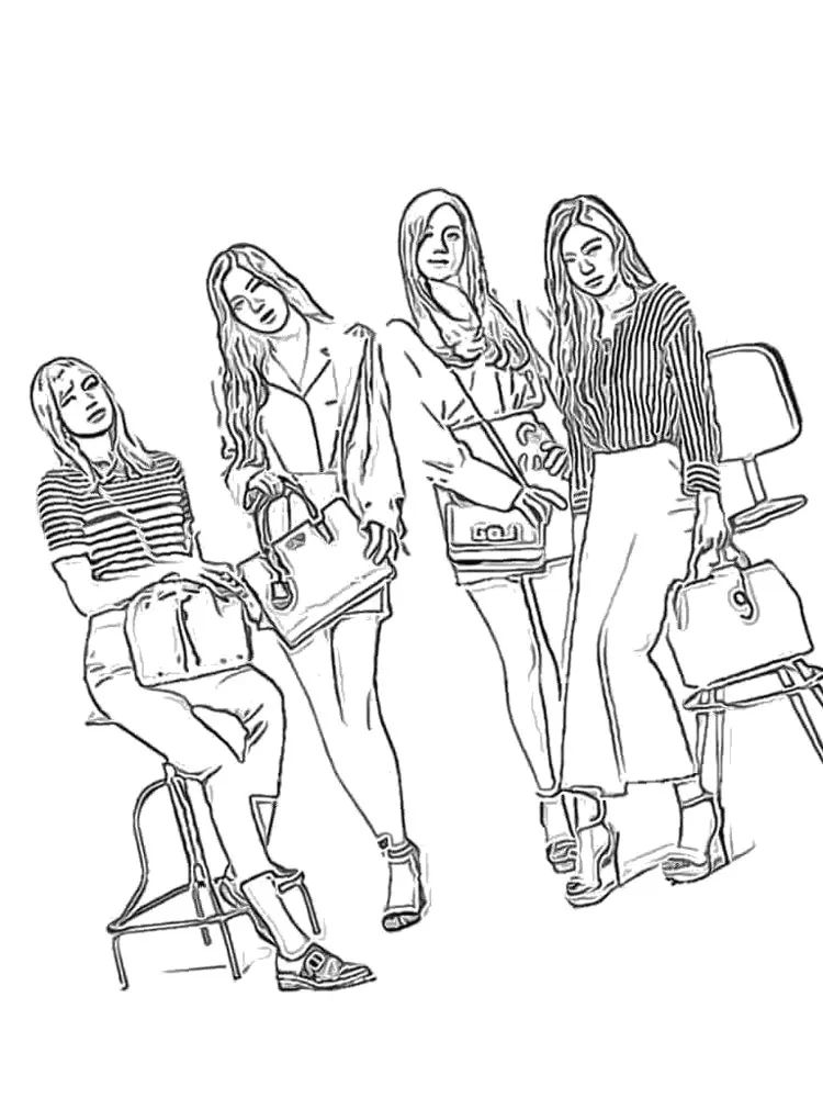 Çocuklar İçin  Ünlüler Blackpink Boyama Sayfaları 