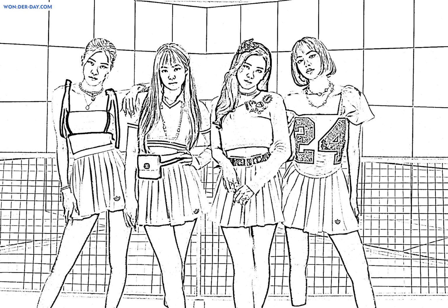 Çocuklar İçin  Ünlüler Blackpink Boyama Sayfaları 