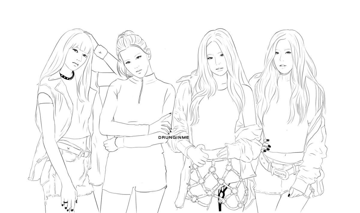 Çocuklar İçin  Ünlüler Blackpink Boyama Sayfaları 