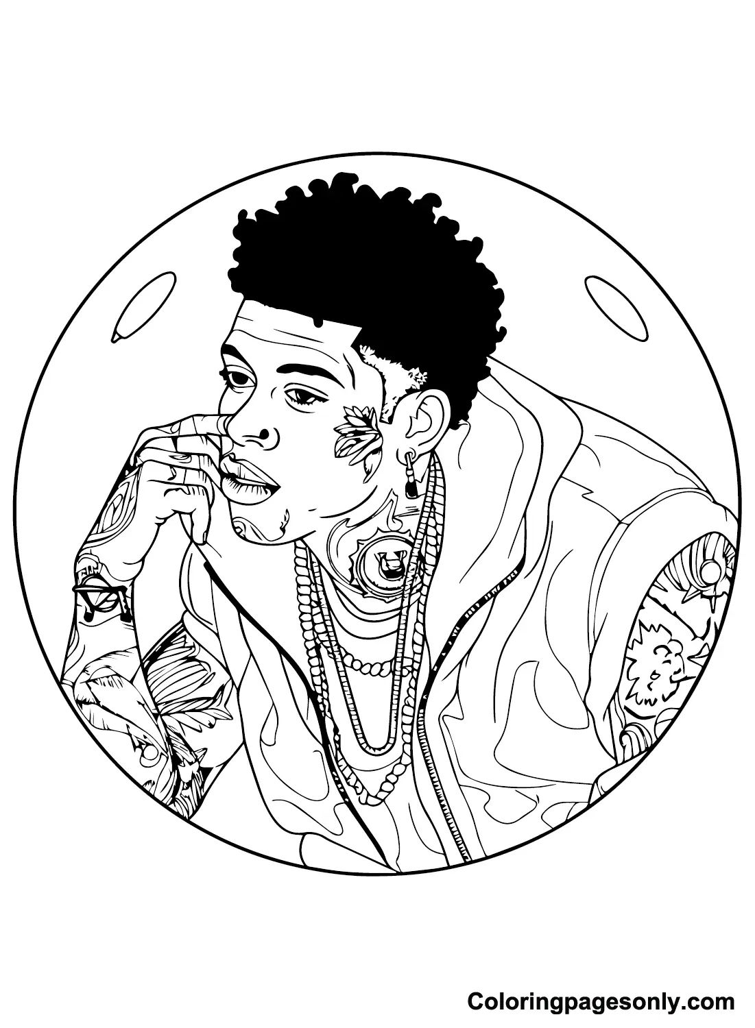 Çocuklar İçin  Ünlüler Blueface Boyama Sayfaları 