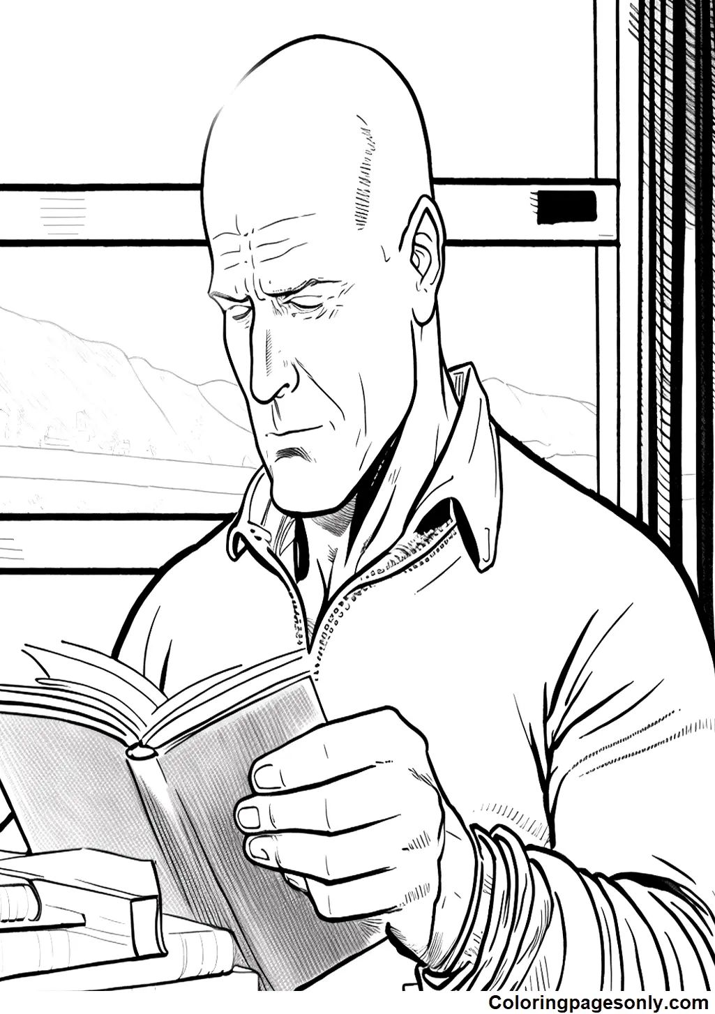 Çocuklar İçin  Ünlüler Bruce-Willis Boyama Sayfaları 