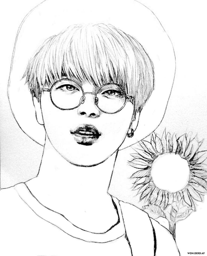Çocuklar İçin  Ünlüler Bts Boyama Sayfaları 