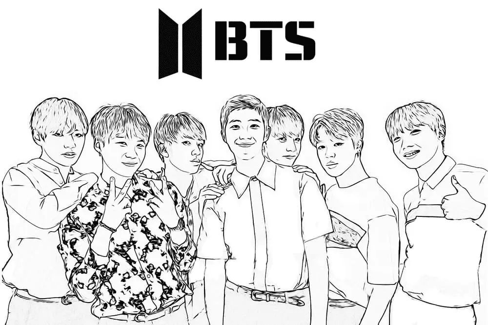 Çocuklar İçin  Ünlüler Bts Boyama Sayfaları 