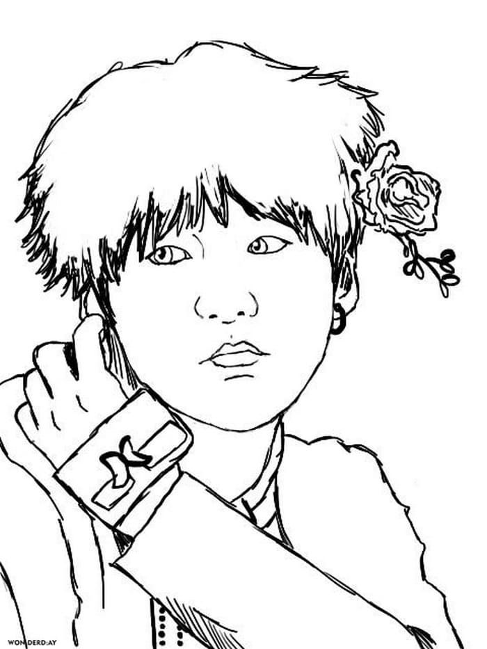 Çocuklar İçin  Ünlüler Bts Boyama Sayfaları 