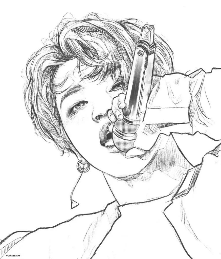 Çocuklar İçin  Ünlüler Bts Boyama Sayfaları 