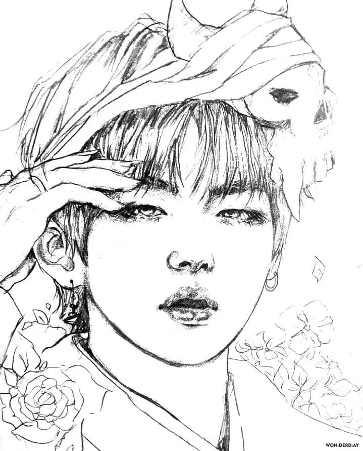 Çocuklar İçin  Ünlüler Bts Boyama Sayfaları 