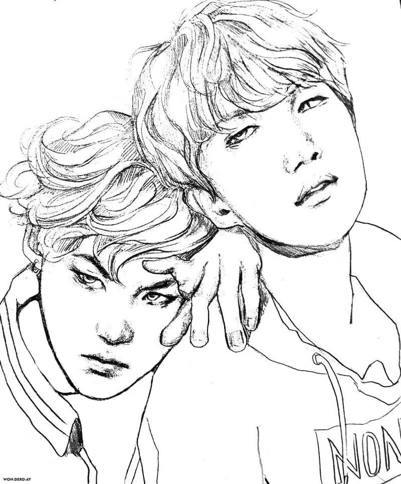 Çocuklar İçin  Ünlüler Bts Boyama Sayfaları 