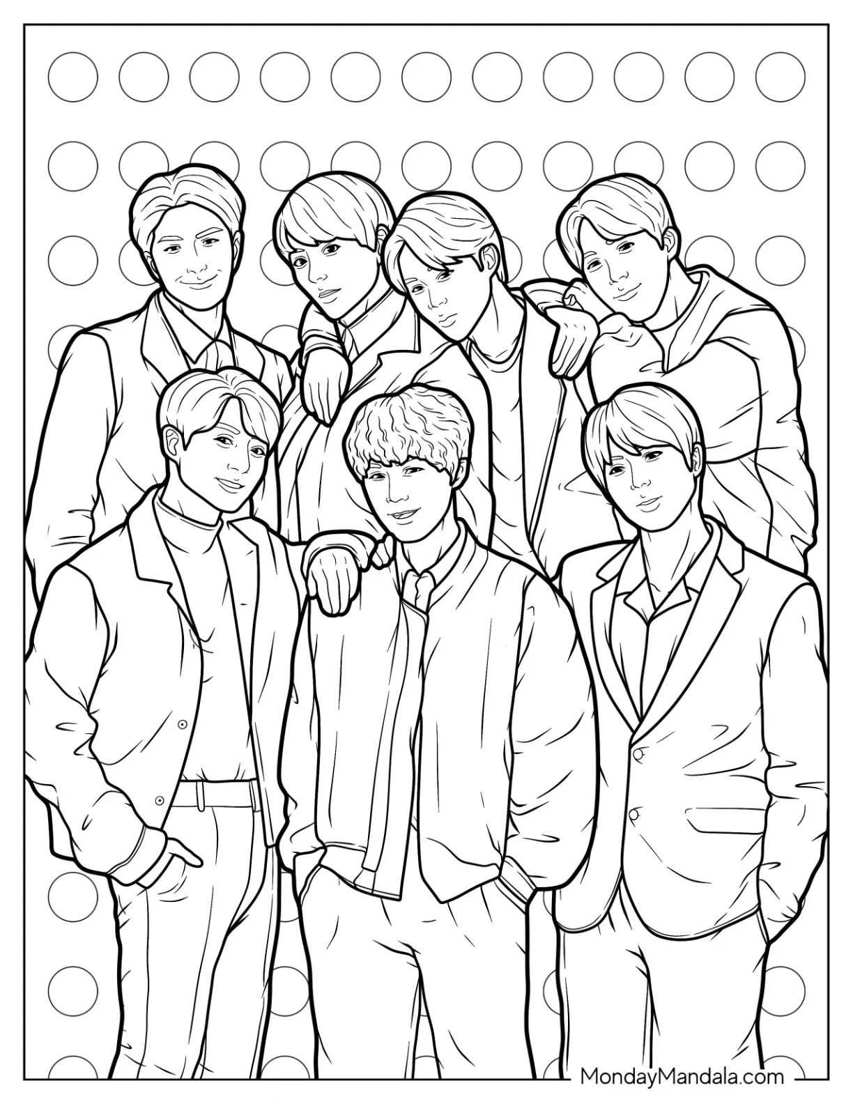 Çocuklar İçin  Ünlüler Bts Boyama Sayfaları 