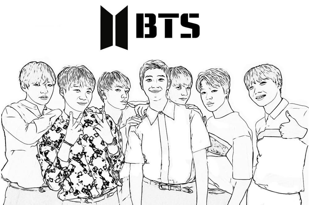 Çocuklar İçin  Ünlüler Bts Boyama Sayfaları 