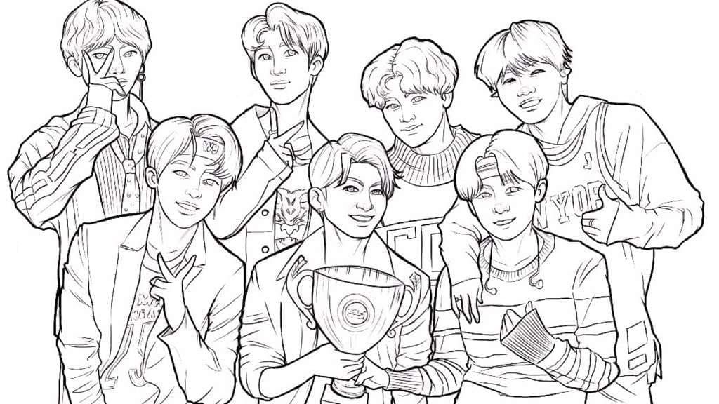 Çocuklar İçin  Ünlüler Bts Boyama Sayfaları 
