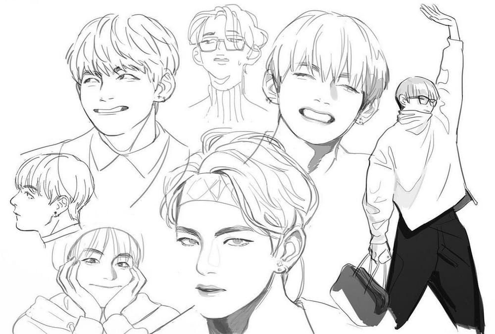 Çocuklar İçin  Ünlüler Bts Boyama Sayfaları 