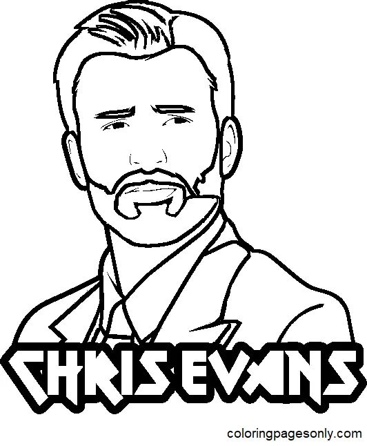 Çocuklar İçin  Ünlüler Chris-Evans Boyama Sayfaları 