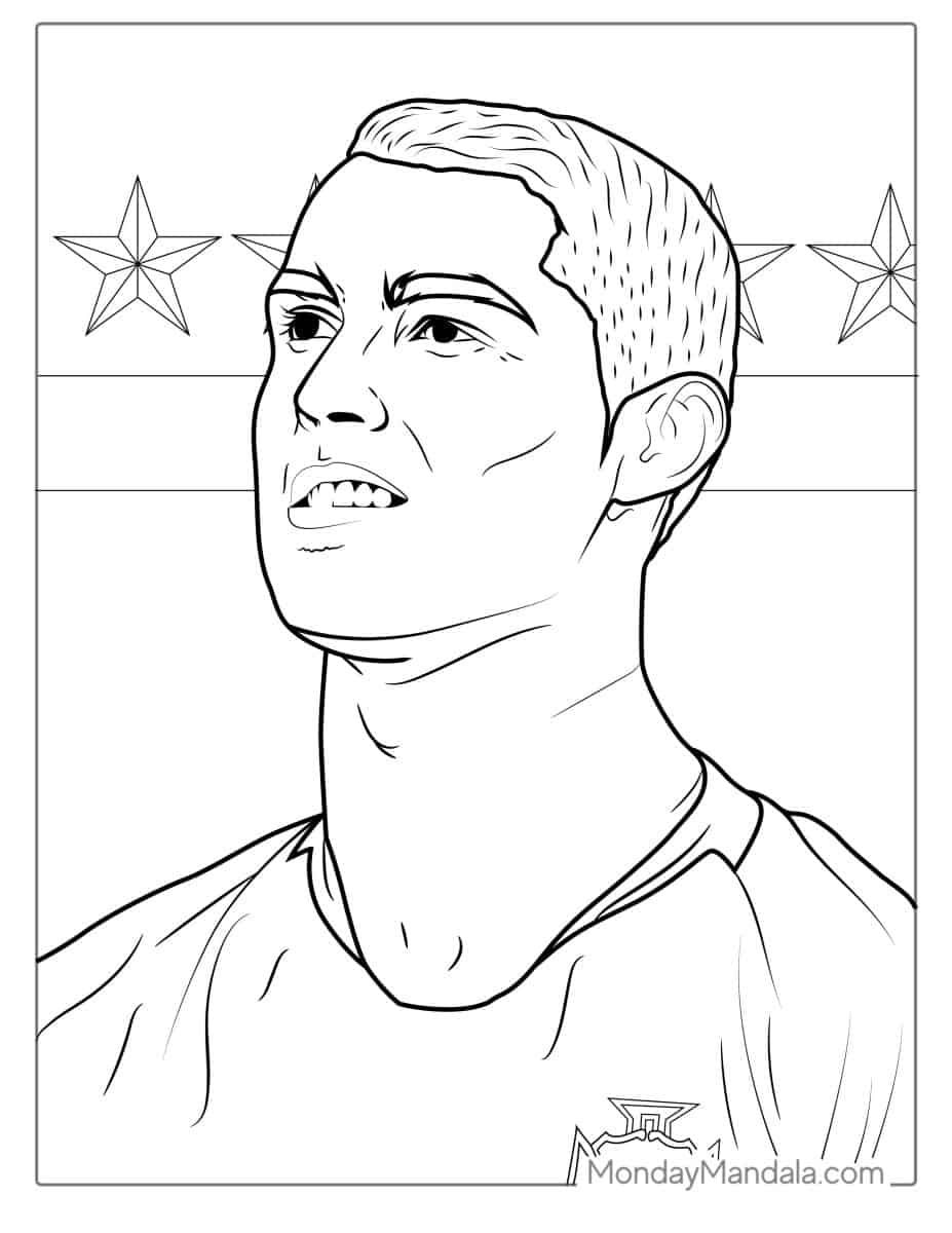 Çocuklar İçin  Ünlüler Cristiano-Ronaldo Boyama Sayfaları 