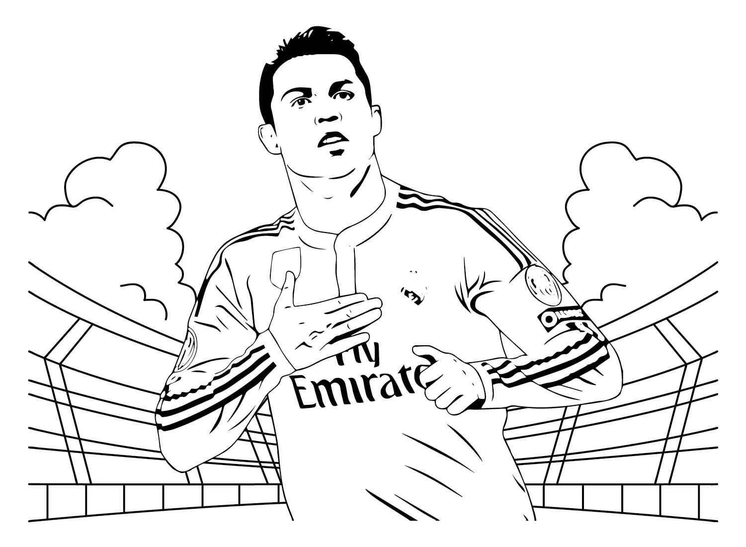 Çocuklar İçin  Ünlüler Cristiano-Ronaldo Boyama Sayfaları 