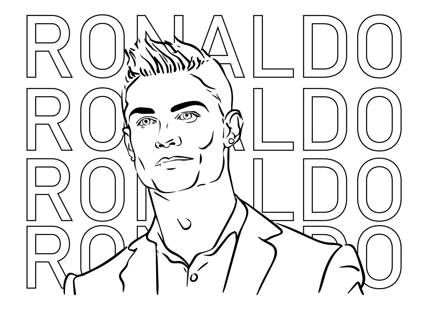 Çocuklar İçin  Ünlüler Cristiano-Ronaldo Boyama Sayfaları 