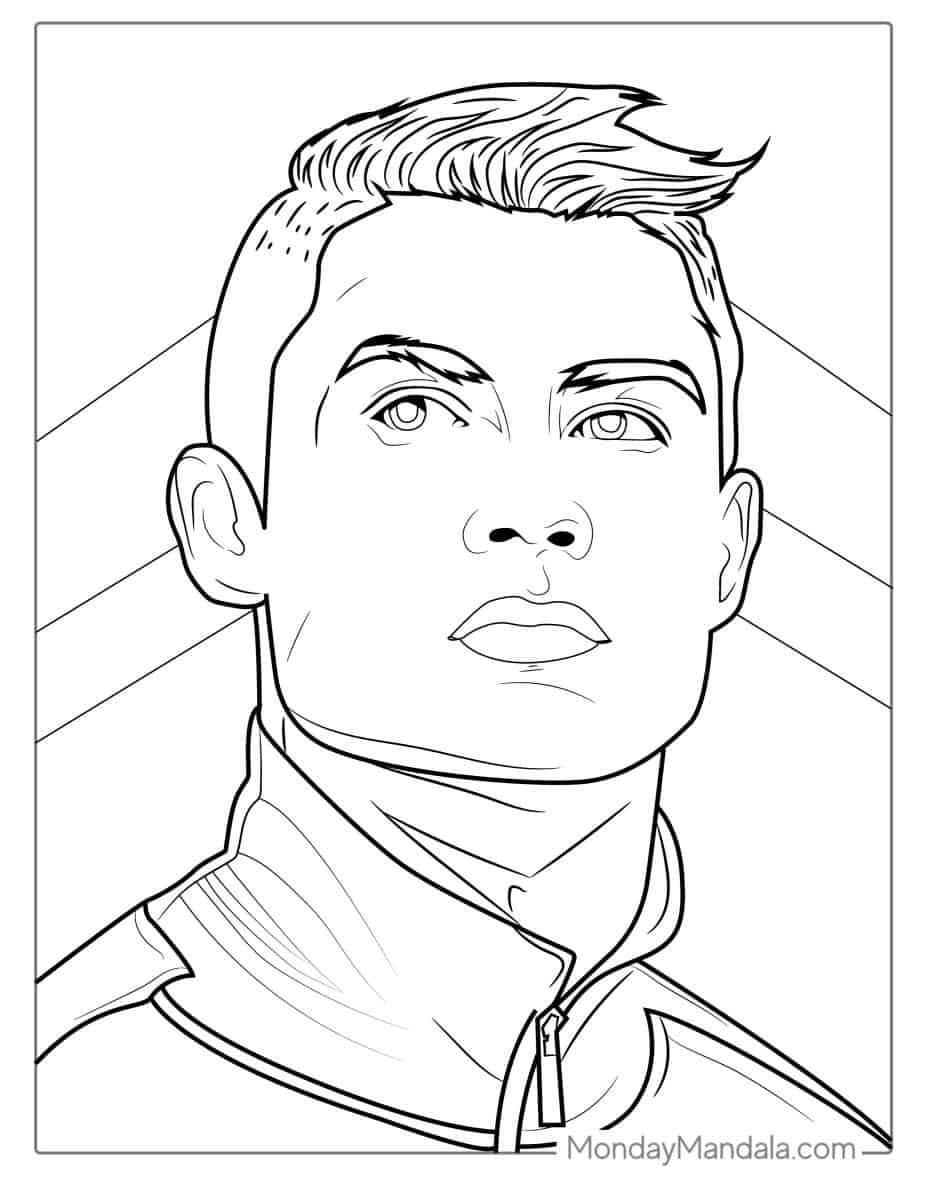 Çocuklar İçin  Ünlüler Cristiano-Ronaldo Boyama Sayfaları 