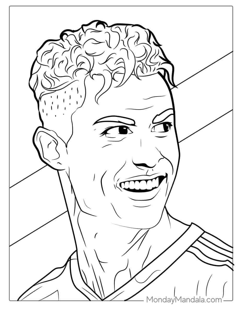 Çocuklar İçin  Ünlüler Cristiano-Ronaldo Boyama Sayfaları 