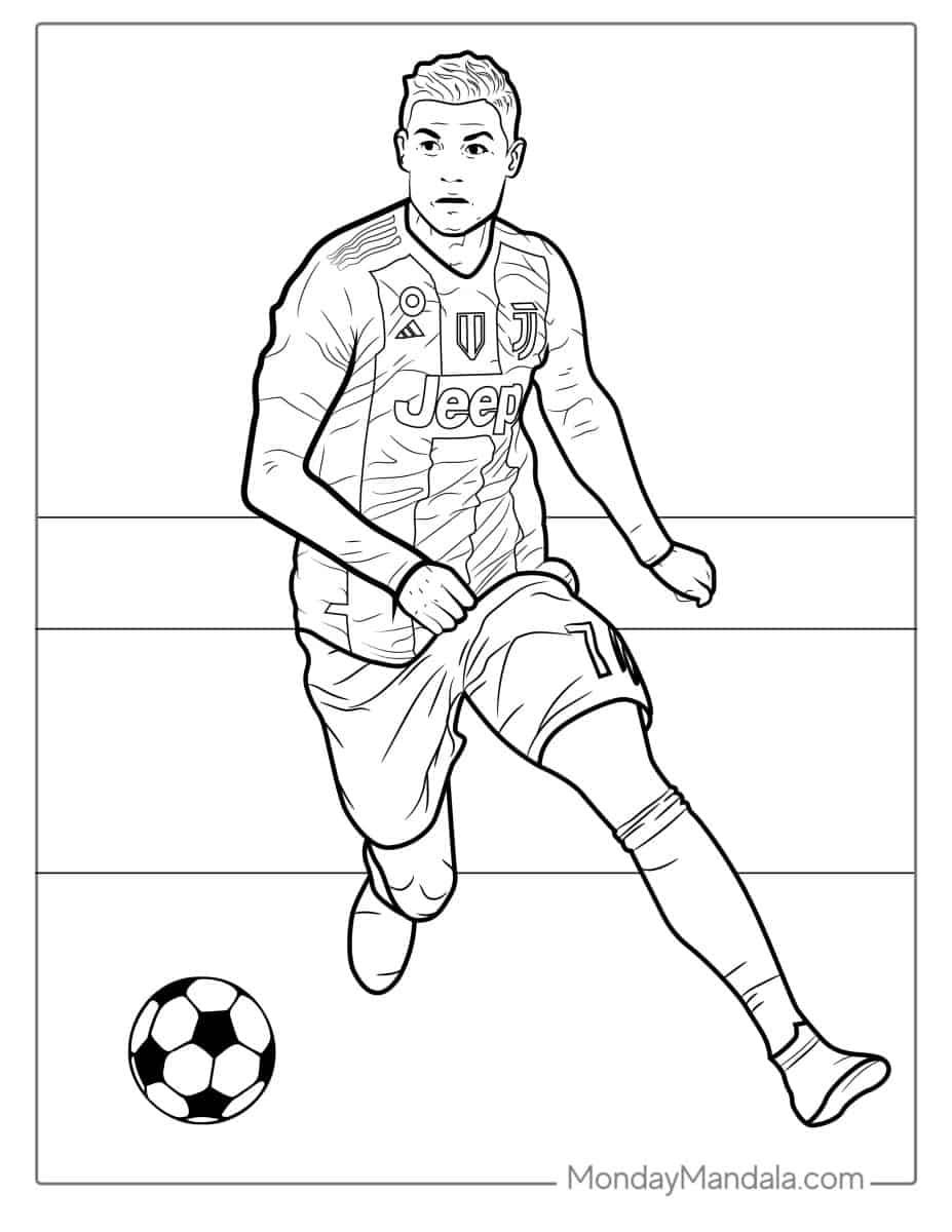Çocuklar İçin  Ünlüler Cristiano-Ronaldo Boyama Sayfaları 
