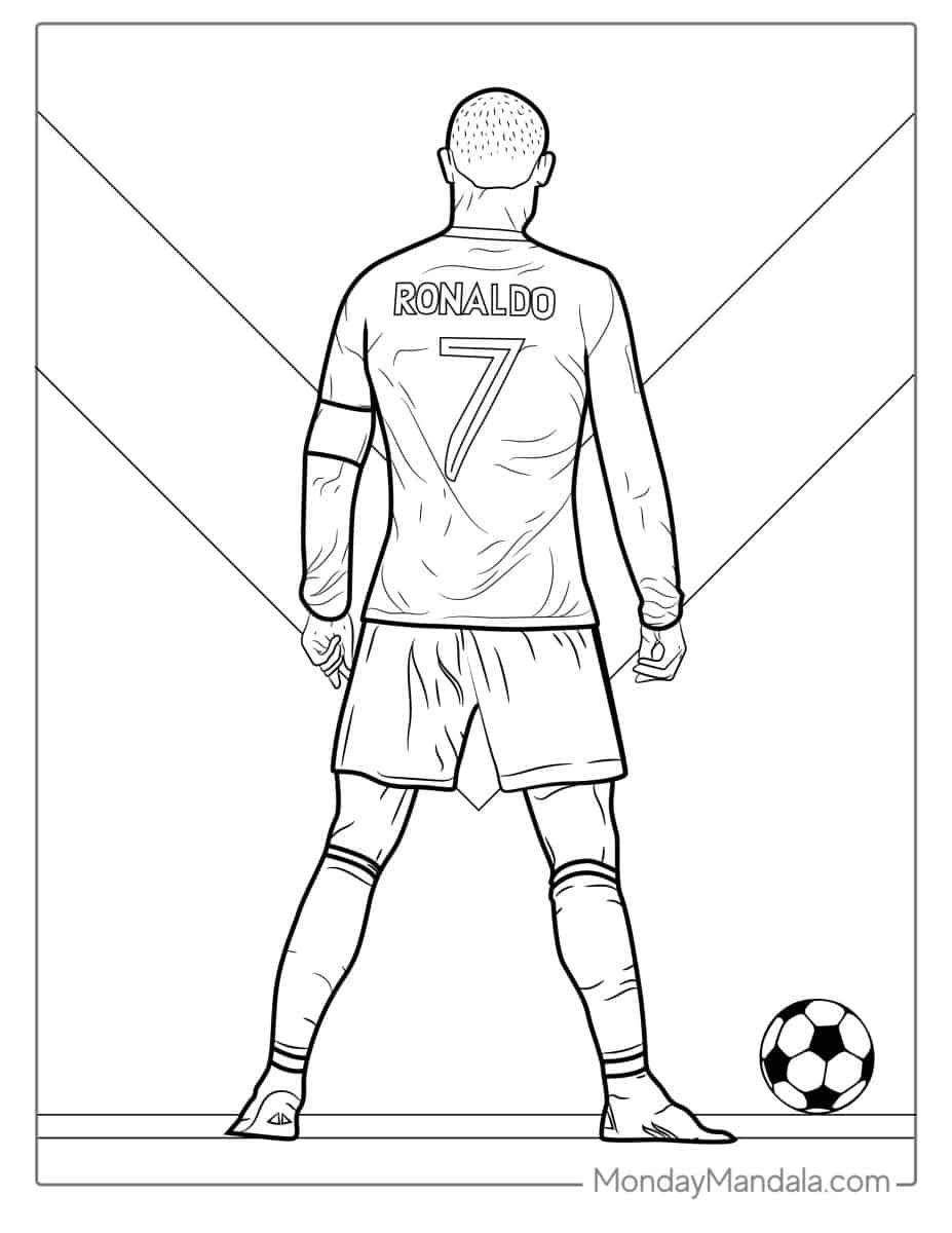 Çocuklar İçin  Ünlüler Cristiano-Ronaldo Boyama Sayfaları 