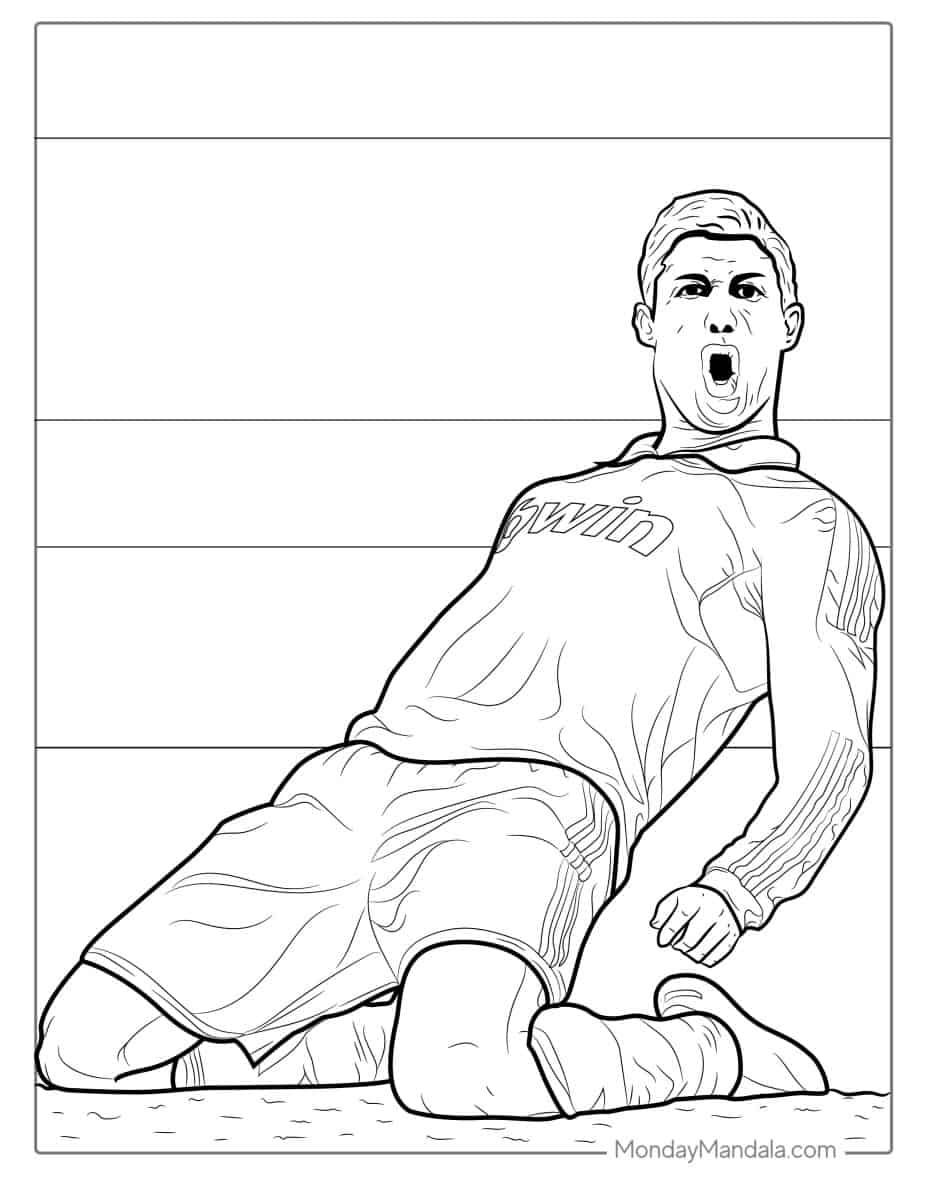 Çocuklar İçin  Ünlüler Cristiano-Ronaldo Boyama Sayfaları 