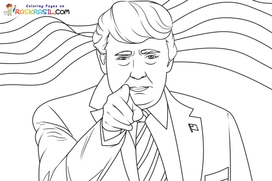 Çocuklar İçin  Ünlüler Donald-Trump Boyama Sayfaları 
