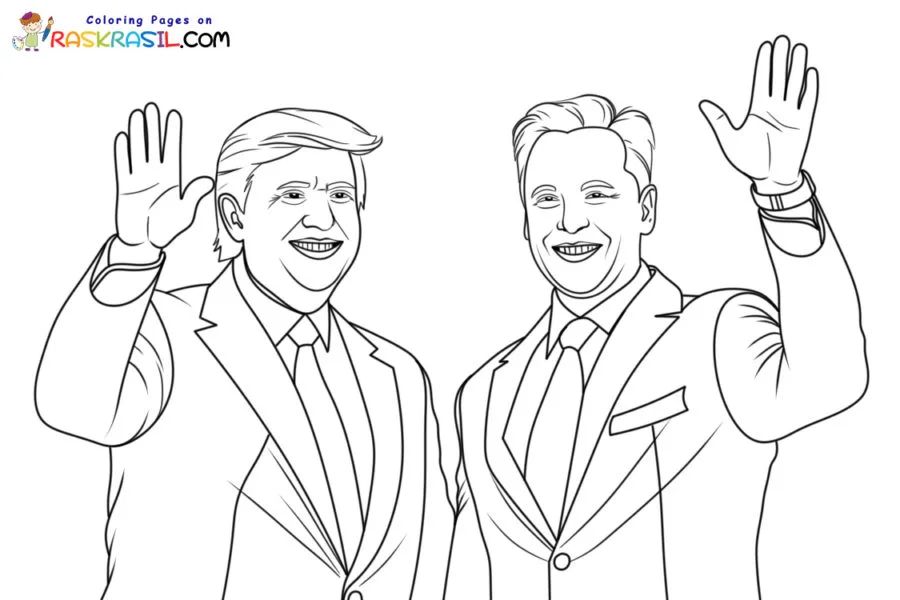 Çocuklar İçin  Ünlüler Donald-Trump Boyama Sayfaları 