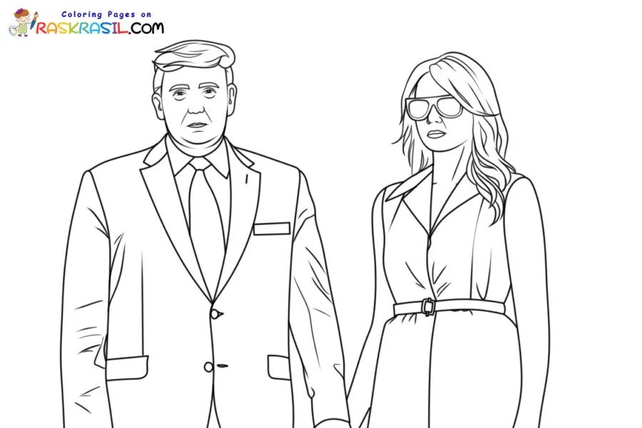 Çocuklar İçin  Ünlüler Donald-Trump Boyama Sayfaları 