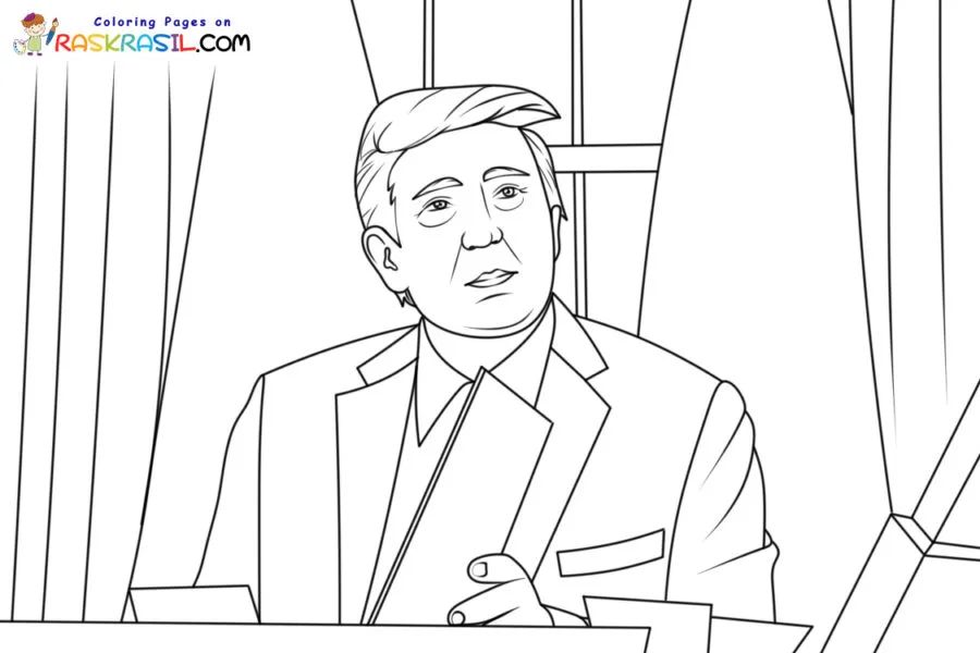 Çocuklar İçin  Ünlüler Donald-Trump Boyama Sayfaları 
