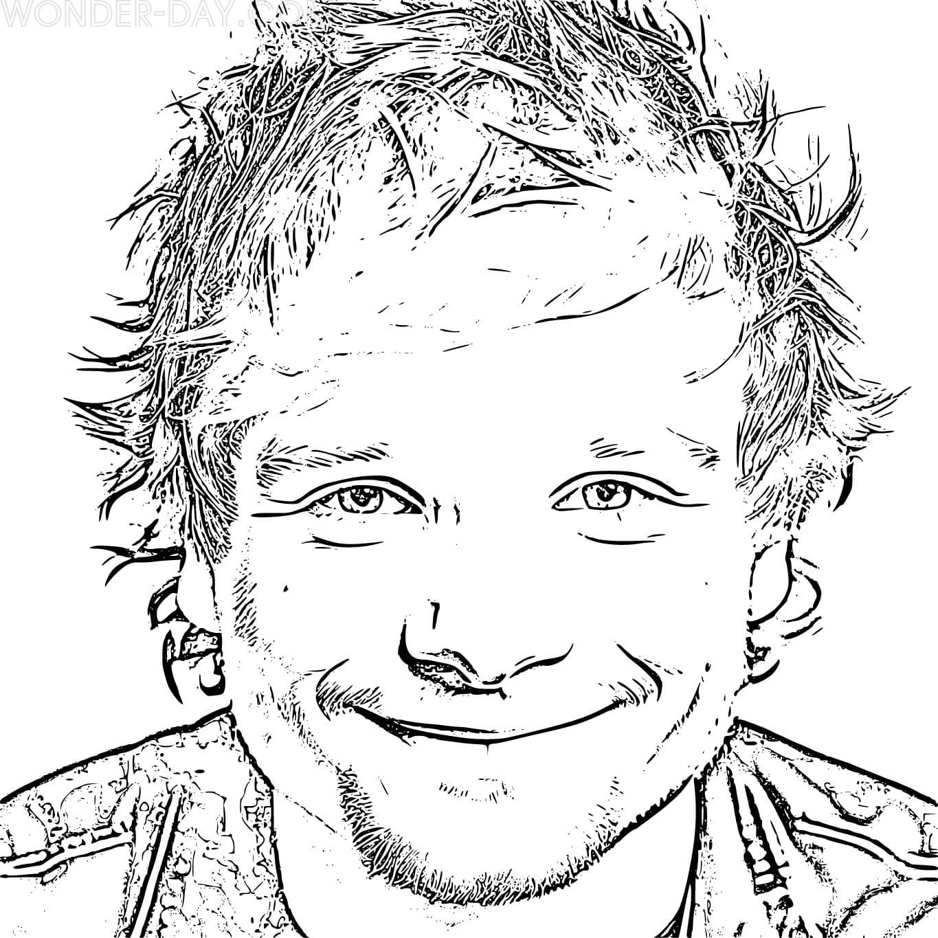 Çocuklar İçin  Ünlüler Ed-Sheeran Boyama Sayfaları 