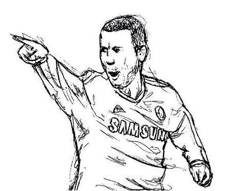 Çocuklar İçin  Ünlüler Eden-Hazard Boyama Sayfaları 