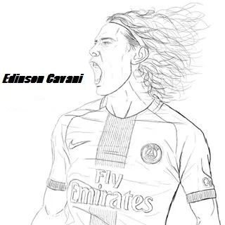 Çocuklar İçin  Ünlüler Edinson-Cavani Boyama Sayfaları 