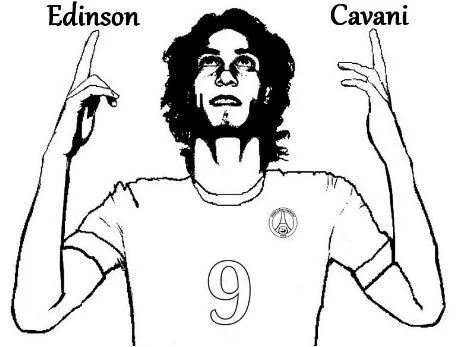 Çocuklar İçin  Ünlüler Edinson-Cavani Boyama Sayfaları 