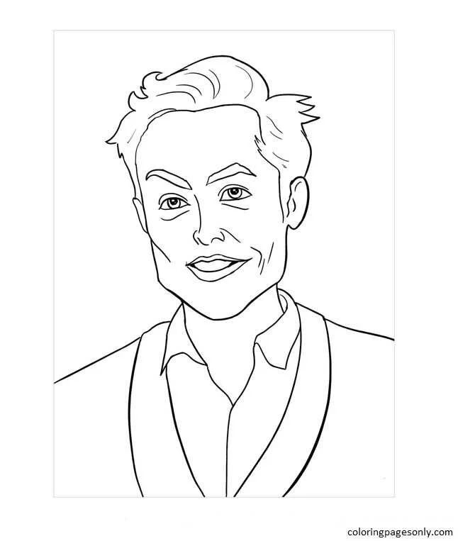 Çocuklar İçin  Ünlüler Elon-Musk Boyama Sayfaları 