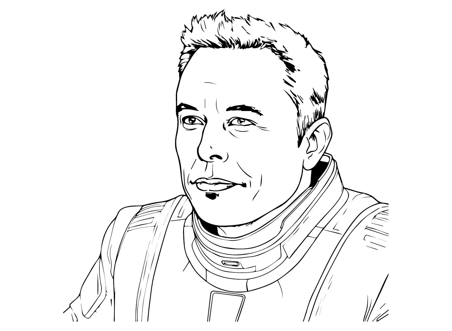 Çocuklar İçin  Ünlüler Elon-Musk Boyama Sayfaları 