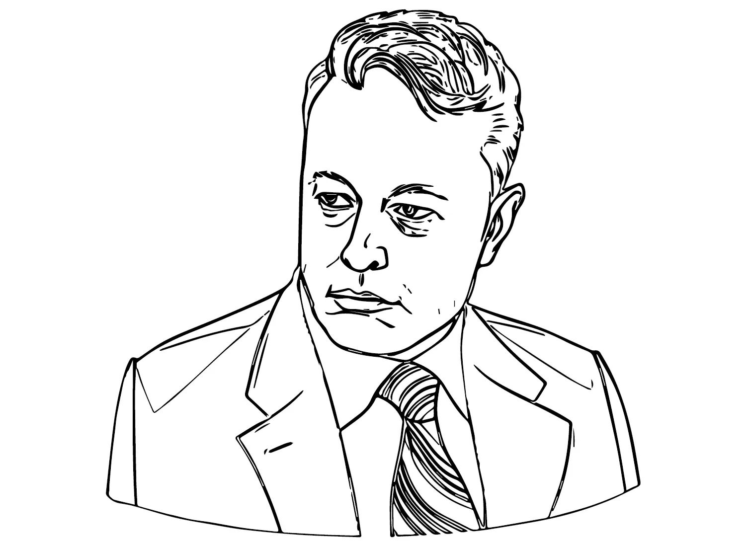 Çocuklar İçin  Ünlüler Elon-Musk Boyama Sayfaları 