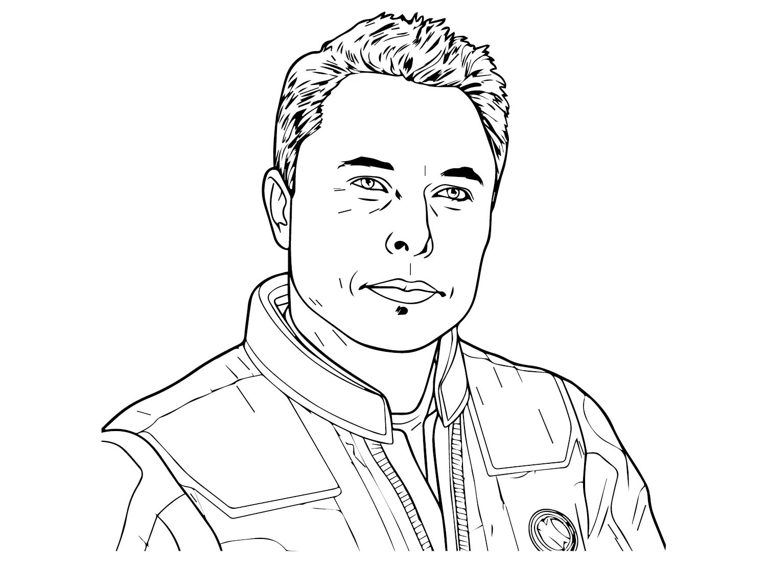 Çocuklar İçin  Ünlüler Elon-Musk Boyama Sayfaları 