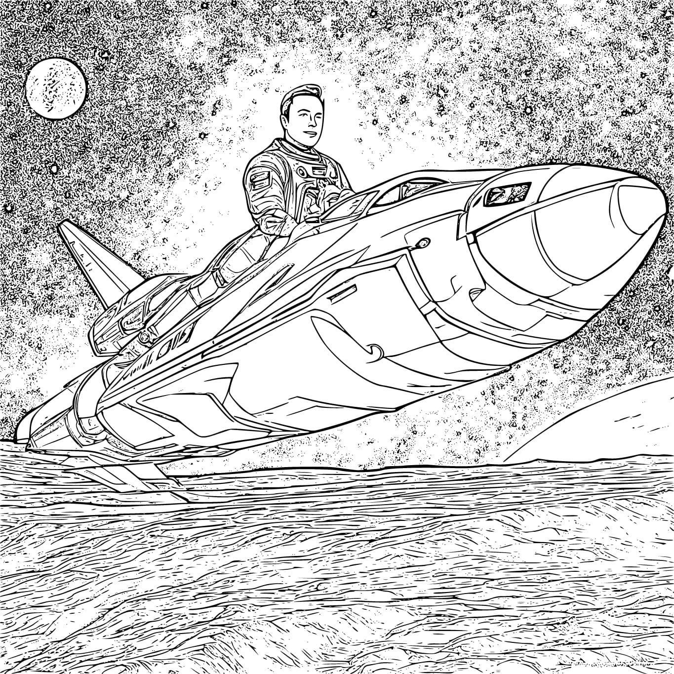 Çocuklar İçin  Ünlüler Elon-Musk Boyama Sayfaları 
