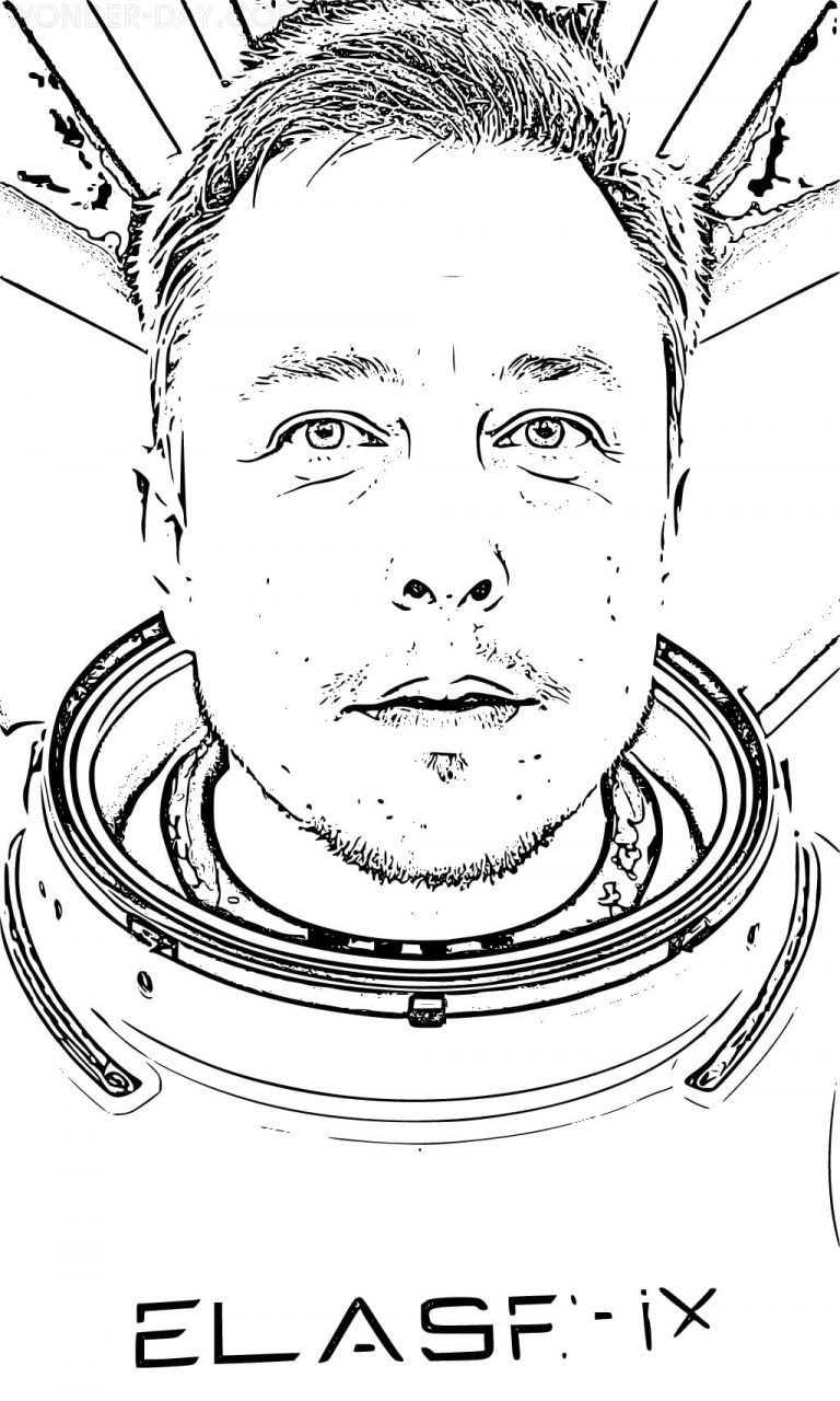 Çocuklar İçin  Ünlüler Elon-Musk Boyama Sayfaları 