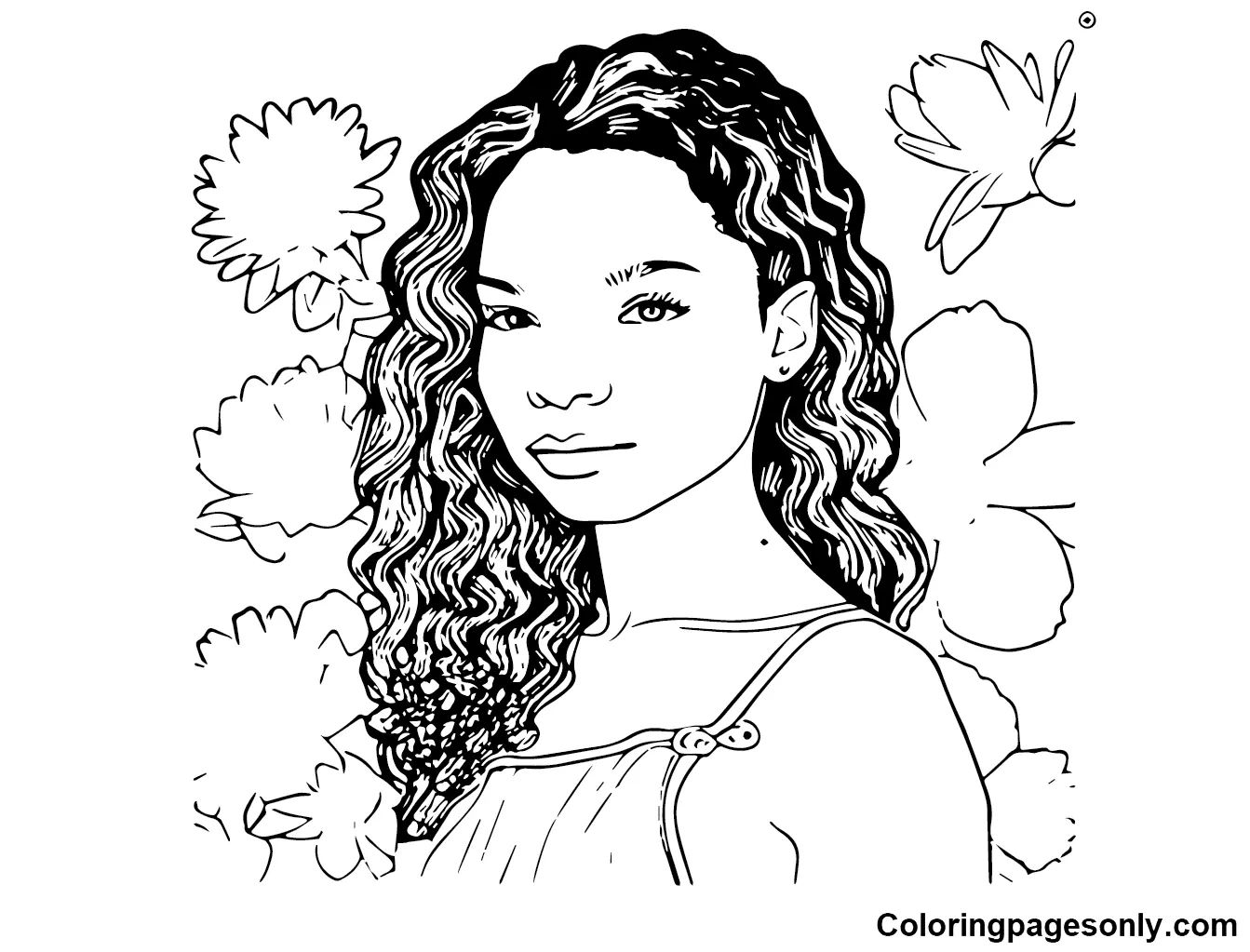 Çocuklar İçin  Ünlüler Halle-Bailey Boyama Sayfaları 