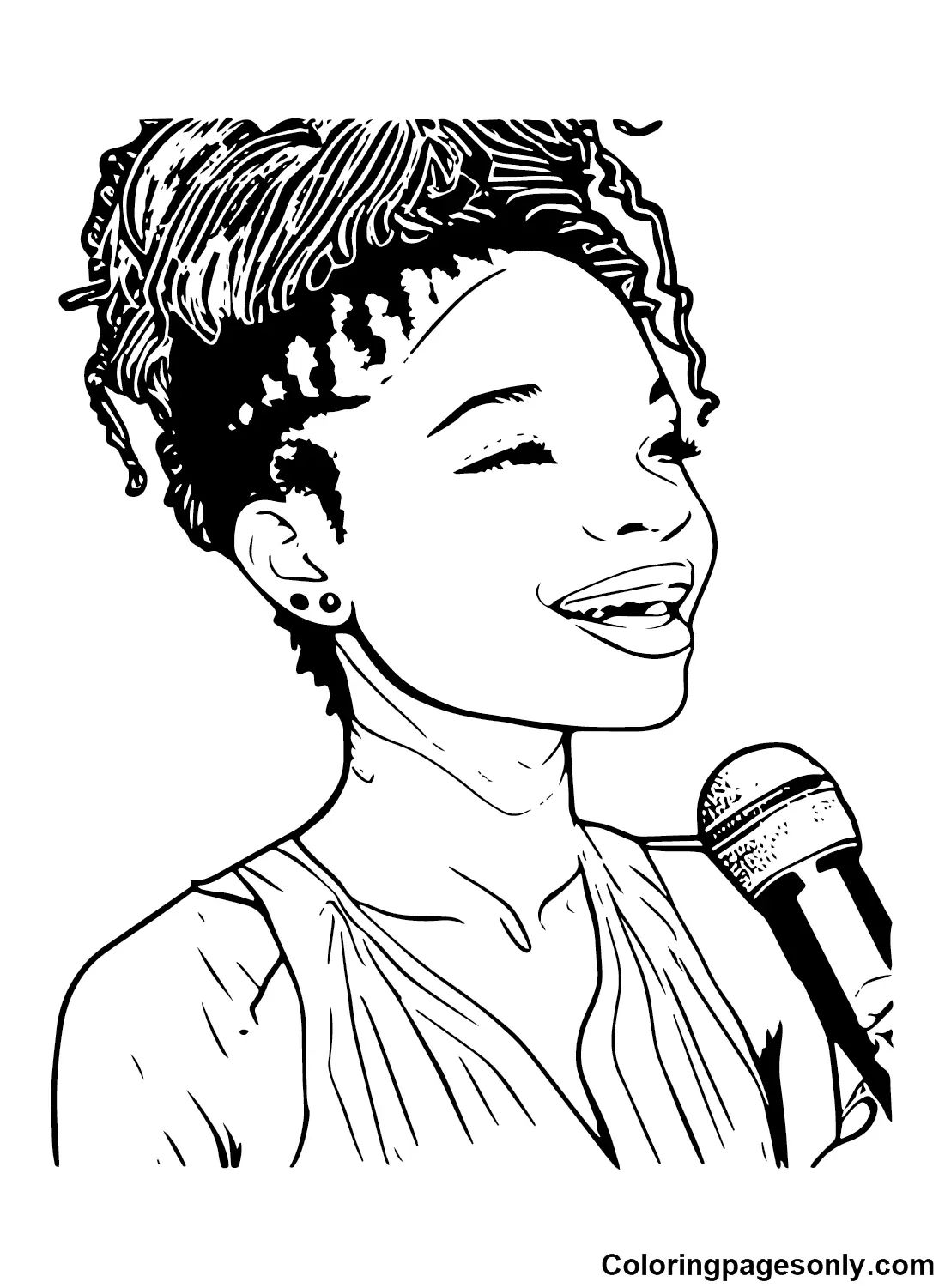 Çocuklar İçin  Ünlüler Halle-Bailey Boyama Sayfaları 