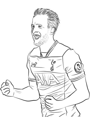 Çocuklar İçin  Ünlüler Harry-Kane Boyama Sayfaları 