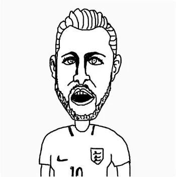 Çocuklar İçin  Ünlüler Harry-Kane Boyama Sayfaları 