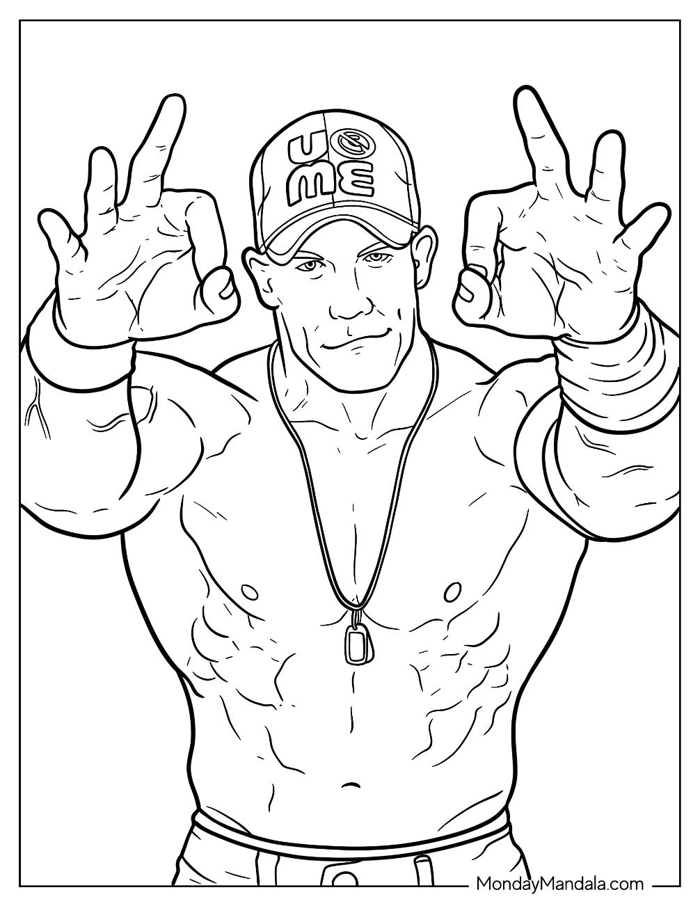 Çocuklar İçin  Ünlüler John-Cena Boyama Sayfaları 