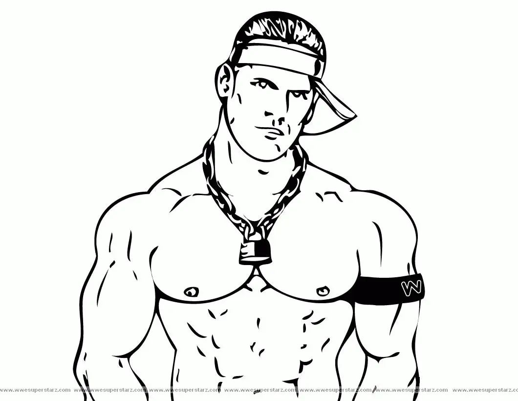 Çocuklar İçin  Ünlüler John-Cena Boyama Sayfaları 