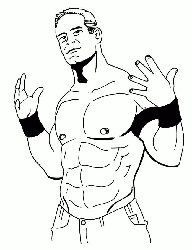 Çocuklar İçin  Ünlüler John-Cena Boyama Sayfaları 
